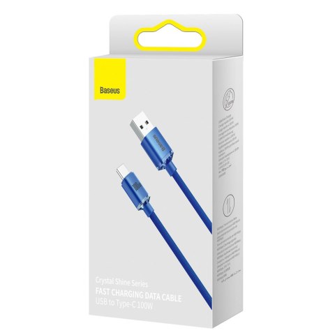 Kabel przewód USB - USB-C do szybkiego ładowania i transferu danych 2m niebieski Kabel przewód USB - USB-C do szybkiego ładowania i transferu danych 2m niebieski