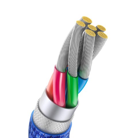 Kabel przewód USB - USB-C do szybkiego ładowania i transferu danych 2m niebieski Kabel przewód USB - USB-C do szybkiego ładowania i transferu danych 2m niebieski