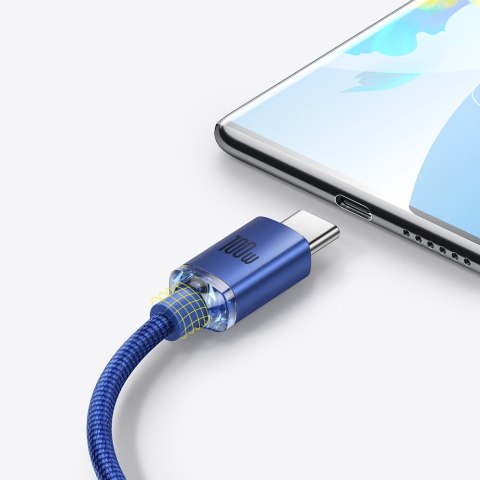 Kabel przewód USB - USB-C do szybkiego ładowania i transferu danych 2m niebieski Kabel przewód USB - USB-C do szybkiego ładowania i transferu danych 2m niebieski
