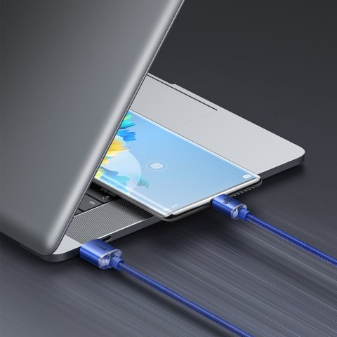 Kabel przewód USB - USB-C do szybkiego ładowania i transferu danych 2m niebieski Kabel przewód USB - USB-C do szybkiego ładowania i transferu danych 2m niebieski