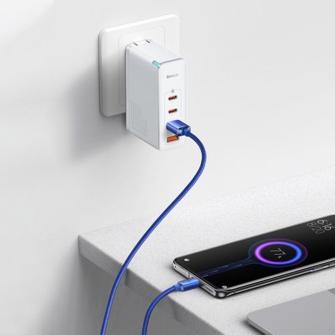 Kabel przewód USB - USB-C do szybkiego ładowania i transferu danych 2m niebieski Kabel przewód USB - USB-C do szybkiego ładowania i transferu danych 2m niebieski