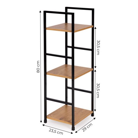 Regał drewniany nowoczesny metalowa rama LOFT 3 półki Regał drewniany nowoczesny metalowa rama LOFT 3 półki
