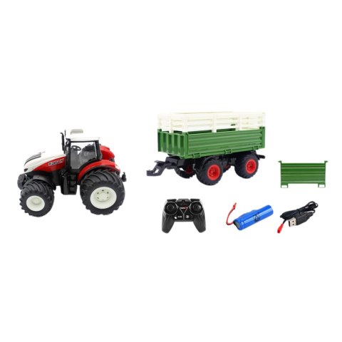 TRAKTOR ZDALNIE STEROWANY Z PRZYCZEPĄ NA PILOT POJAZD ROLNICZY ŚWIATŁO DUŻY TRAKTOR ZDALNIE STEROWANY Z PRZYCZEPĄ NA PILOT POJAZD ROLNICZY ŚWIATŁO DUŻY