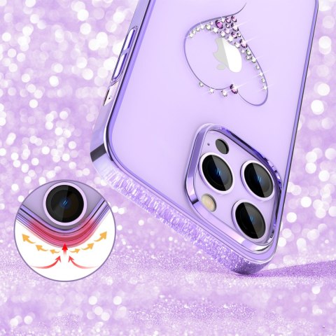 Etui do telefonu iPhone 14 Plus ozdobione kryształami Wish Series foletowe Etui do telefonu iPhone 14 Plus ozdobione kryształami Wish Series foletowe