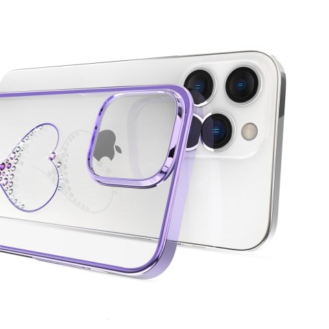 Etui do telefonu iPhone 14 Plus ozdobione kryształami Wish Series foletowe Etui do telefonu iPhone 14 Plus ozdobione kryształami Wish Series foletowe