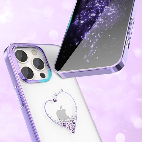 Etui do telefonu iPhone 14 Plus ozdobione kryształami Wish Series foletowe Etui do telefonu iPhone 14 Plus ozdobione kryształami Wish Series foletowe