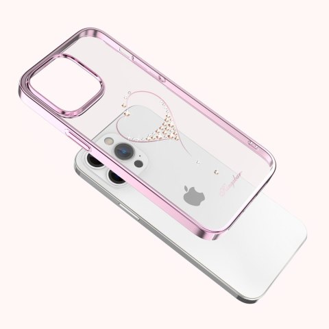 Etui do telefonu iPhone 14 Plus ozdobione kryształami Wish Series różowe Etui do telefonu iPhone 14 Plus ozdobione kryształami Wish Series różowe