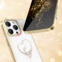 Etui do telefonu iPhone 14 Plus ozdobione kryształami Wish Series złote