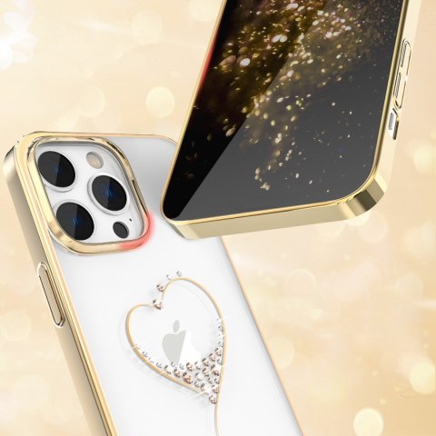 Etui do telefonu iPhone 14 Plus ozdobione kryształami Wish Series złote Etui do telefonu iPhone 14 Plus ozdobione kryształami Wish Series złote