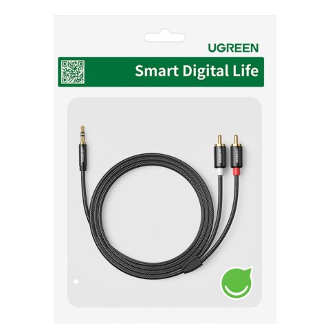 Kabel przewód audio 3.5 mm mini jack - 2x RCA 5m czarny Kabel przewód audio 3.5 mm mini jack - 2x RCA 5m czarny