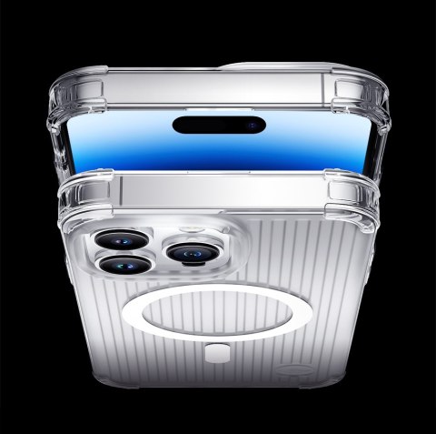 Magnetyczne etui iPhone 14 MagSafe PQY Go Out Series srebrne Magnetyczne etui iPhone 14 MagSafe PQY Go Out Series srebrne