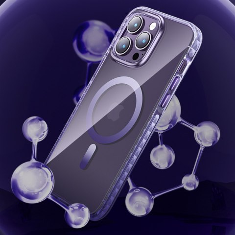 Magnetyczne etui iPhone 14 MagSafe PQY Ice Crystal Series fioletowe Magnetyczne etui iPhone 14 MagSafe PQY Ice Crystal Series fioletowe