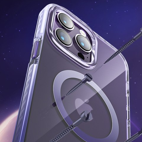 Magnetyczne etui iPhone 14 MagSafe PQY Ice Crystal Series fioletowe Magnetyczne etui iPhone 14 MagSafe PQY Ice Crystal Series fioletowe