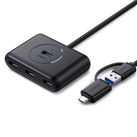4w1 HUB adapter rozdzielacz USB-A/C na 4x USB 3.0 5Gb/s 1m czarny 4w1 HUB adapter rozdzielacz USB-A/C na 4x USB 3.0 5Gb/s 1m czarny