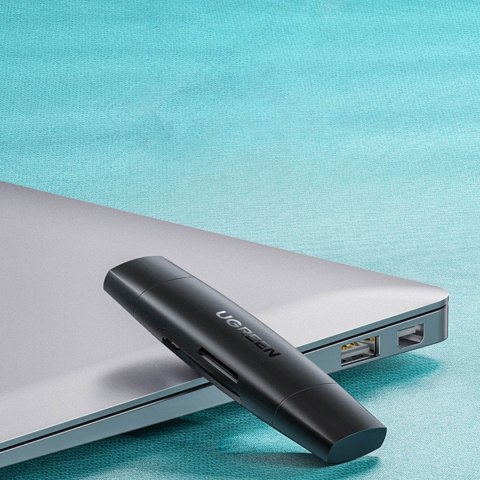 Adapter 2 wtyczki USB-A i USB-C czytnik kart SD i micro SD czarny Adapter 2 wtyczki USB-A i USB-C czytnik kart SD i micro SD czarny