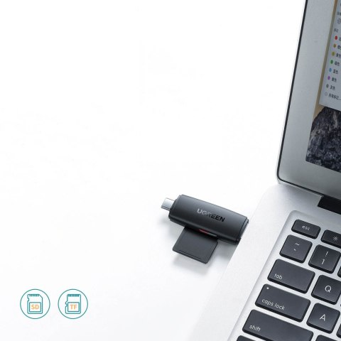 Adapter 2 wtyczki USB-A i USB-C czytnik kart SD i micro SD czarny Adapter 2 wtyczki USB-A i USB-C czytnik kart SD i micro SD czarny