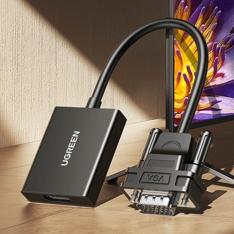 Adapter przejściówka z gniazda VGA na HDMI 15cm czarny Adapter przejściówka z gniazda VGA na HDMI 15cm czarny
