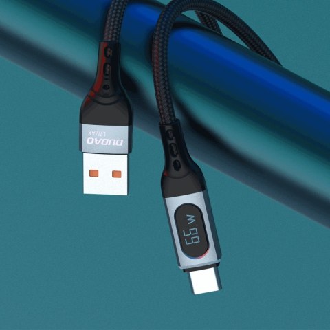 Kabel przewód USB - USB-C szybkie ładowanie wyświetlacz PD 66W 1m czarny Kabel przewód USB - USB-C szybkie ładowanie wyświetlacz PD 66W 1m czarny
