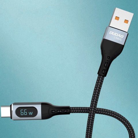 Kabel przewód USB - USB-C szybkie ładowanie wyświetlacz PD 66W 1m czarny Kabel przewód USB - USB-C szybkie ładowanie wyświetlacz PD 66W 1m czarny