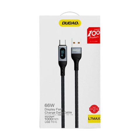 Kabel przewód USB - USB-C szybkie ładowanie wyświetlacz PD 66W 1m czarny Kabel przewód USB - USB-C szybkie ładowanie wyświetlacz PD 66W 1m czarny
