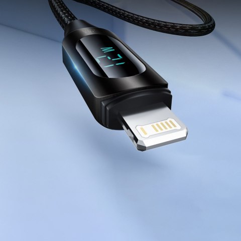 Kabel przewód do iPhone USB-A - Lightning z wyświetlaczem LED 2.4A 1m czarny Kabel przewód do iPhone USB-A - Lightning z wyświetlaczem LED 2.4A 1m czarny