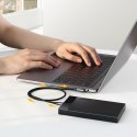 Kątowy kabel przewód USB-C Power Delivery 60W 20V 3A 2m czarno-szary