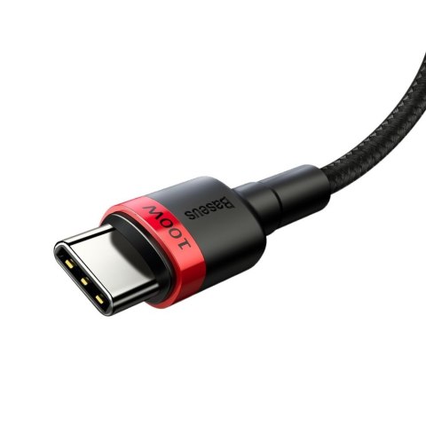 Nylonowy mocny kabel przewód USB-C PD 100W 20V 5A 2m czarny Nylonowy mocny kabel przewód USB-C PD 100W 20V 5A 2m czarny