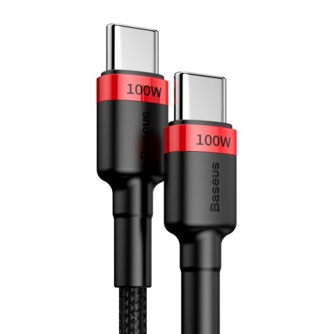 Nylonowy mocny kabel przewód USB-C PD 100W 20V 5A 2m czarny Nylonowy mocny kabel przewód USB-C PD 100W 20V 5A 2m czarny