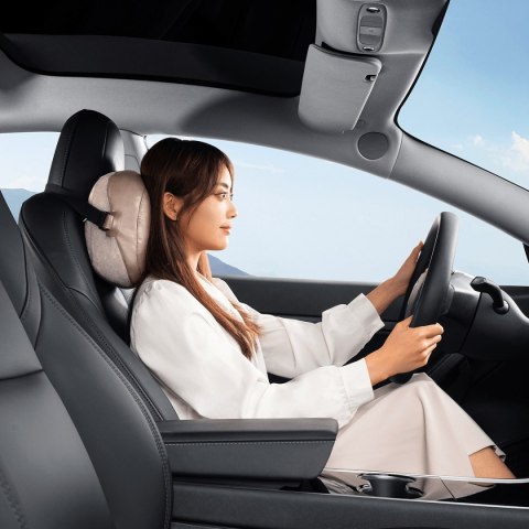 Poduszka na zagłówek samochodowy z 2 materiałami ComfortRide Series beżowa Poduszka na zagłówek samochodowy z 2 materiałami ComfortRide Series beżowa