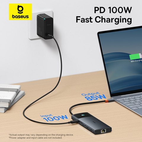 10w1 HUB Adapter USB-C do USB-C PD / 3x USB-A / 2x HDMI / RJ-45 / SD / TF czarny 10w1 HUB Adapter USB-C do USB-C PD / 3x USB-A / 2x HDMI / RJ-45 / SD / TF czarny