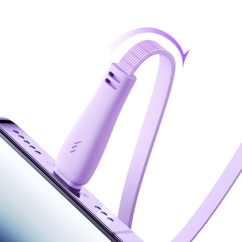 3w1 Kabel zwijany Colorful Series USB-A do USB-C / iPhone Lightning / microUSB 1m fioletowy 3w1 Kabel zwijany Colorful Series USB-A do USB-C / iPhone Lightning / microUSB 1m fioletowy