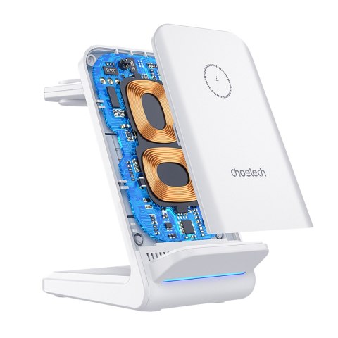 4w1 Stacja ładująca ładowarka indukcyjna Choetech T608 15W biała 4w1 Stacja ładująca ładowarka indukcyjna Choetech T608 15W biała
