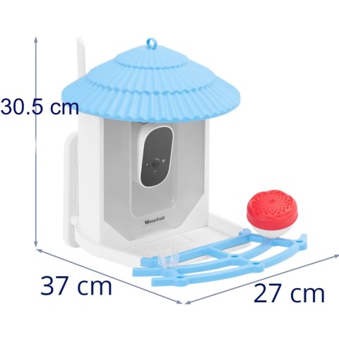 Inteligentny karmnik dla ptaków z kamerą HD 4 MP i panelem solarnym 2.5 l Inteligentny karmnik dla ptaków z kamerą HD 4 MP i panelem solarnym 2.5 l