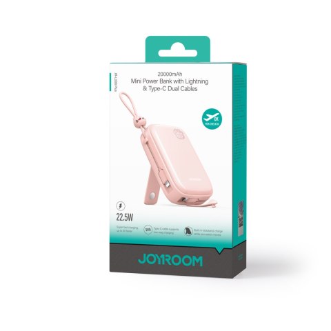 Powerbank Cutie Series 22.5W 20000mAh ze stojakiem USB-A USB-C iPhone różowy Powerbank Cutie Series 22.5W 20000mAh ze stojakiem USB-A USB-C iPhone różowy