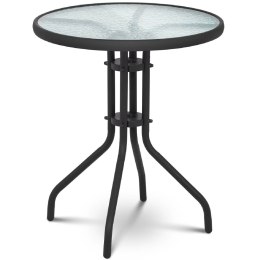 Stolik balkonowy kawowy ogrodowy szklany okrągły śr. 60 cm