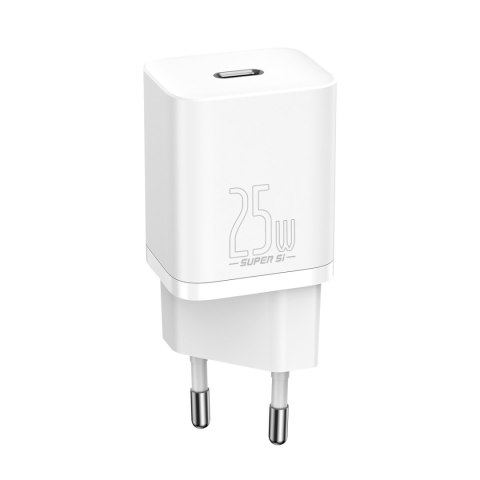 Szybka ładowarka sieciowa Si 25W 3A z kablem USB-C 1m biały Szybka ładowarka sieciowa Si 25W 3A z kablem USB-C 1m biały