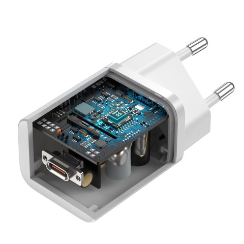 Szybka ładowarka sieciowa Si 25W 3A z kablem USB-C 1m biały Szybka ładowarka sieciowa Si 25W 3A z kablem USB-C 1m biały