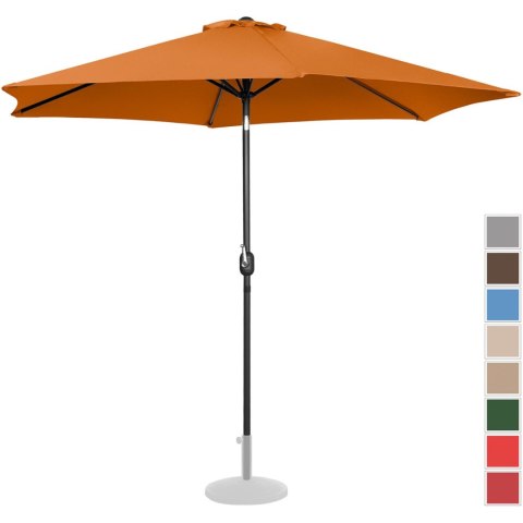 Parasol ogrodowy okrągły duży uchylny z korbką śr. 300 cm pomarańczowy Parasol ogrodowy okrągły duży uchylny z korbką śr. 300 cm pomarańczowy