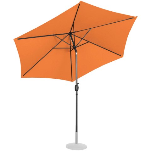 Parasol ogrodowy okrągły duży uchylny z korbką śr. 300 cm pomarańczowy Parasol ogrodowy okrągły duży uchylny z korbką śr. 300 cm pomarańczowy