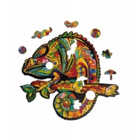 PUZZLE DREWNIANE UKŁADANKA KAMELEON KOLOROWY ZESTAW PUZZLI A4 OZDOBA PUZZLE DREWNIANE UKŁADANKA KAMELEON KOLOROWY ZESTAW PUZZLI A4 OZDOBA