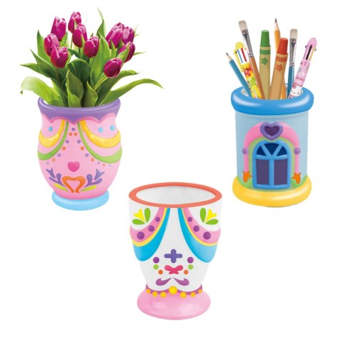WAZONY NA KWIATKI DO MALOWANIA ZESTAW CERAMICZNY MAŁY ARTYSTA GIPS FARBKI WAZONY NA KWIATKI DO MALOWANIA ZESTAW CERAMICZNY MAŁY ARTYSTA GIPS FARBKI