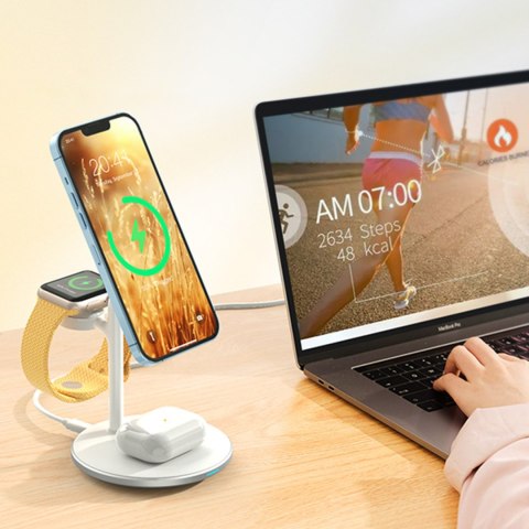 3w1 Stojak stacja ładująca indukcyjna do iPhone AirPods Pro Apple Watch czarna 3w1 Stojak stacja ładująca indukcyjna do iPhone AirPods Pro Apple Watch czarna