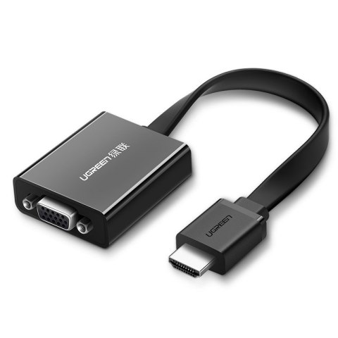 Adapter przejściówka HDMI - VGA micro USB AUX audio 3.5 mm mini jack czarny Adapter przejściówka HDMI - VGA micro USB AUX audio 3.5 mm mini jack czarny