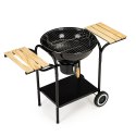 Grill ogrodowy węglowy z pokrywą i półkami ruszt popielnik