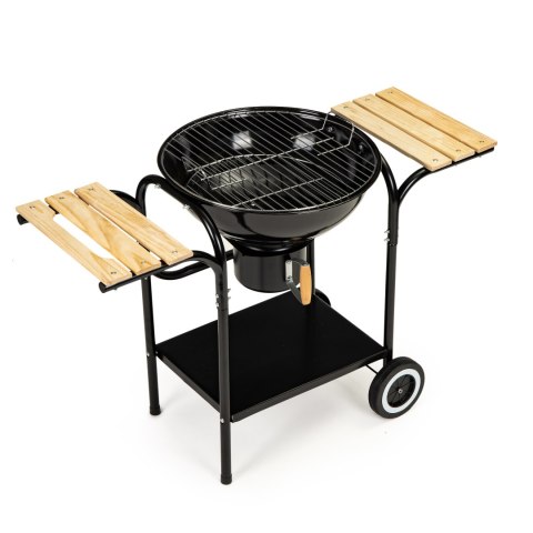Grill ogrodowy węglowy z pokrywą i półkami ruszt popielnik Grill ogrodowy węglowy z pokrywą i półkami ruszt popielnik