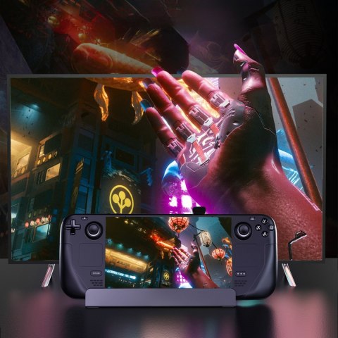 HUB Adapter do Steam Deck USB-C USB-A HDMI RJ45 PD szary HUB Adapter do Steam Deck USB-C USB-A HDMI RJ45 PD szary