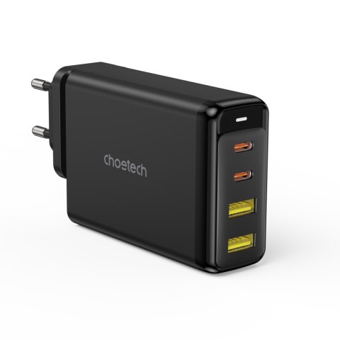 Ładowarka zasilacz GaN 140W 4 porty 2x USB-C + 2x USB - czarna Ładowarka zasilacz GaN 140W 4 porty 2x USB-C + 2x USB - czarna