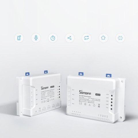 Inteligentny 4-kanałowy przekaźnik przełącznik prądu WiFi biały 4CHR3 Inteligentny 4-kanałowy przekaźnik przełącznik prądu WiFi biały 4CHR3