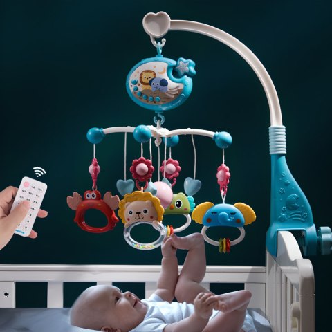 KARUZELA DO ŁÓŻECZKA WIELOFUNKCYJNA Z PROJEKCJĄ GWIAZD GRZECHOTKI GRYZAKI KARUZELA DO ŁÓŻECZKA WIELOFUNKCYJNA Z PROJEKCJĄ GWIAZD GRZECHOTKI GRYZAKI