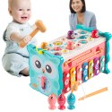 MAGICZNE PUDEŁKO EDUKACYJNE NA KÓŁKACH SÓWKA SORTER CYMBAŁKI WBIJAK MŁOTEK